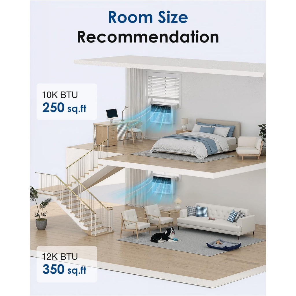 YODOLLA 10,000 BTU Window Air Conditioner U-Shaped AC Unit Ultra Quiet