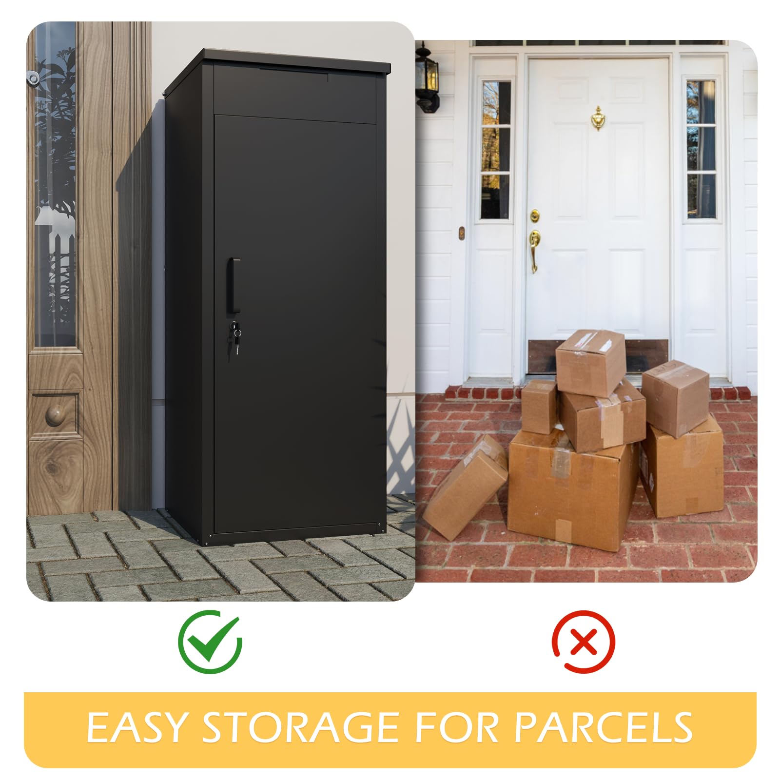YODOLLA Package Delivery Box for Outside, Black (47.2"x17.7"x19.7")best