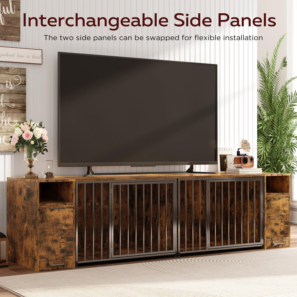 YODOLLA 42 Inch Dog Crate Furniture with Storage Cabinet