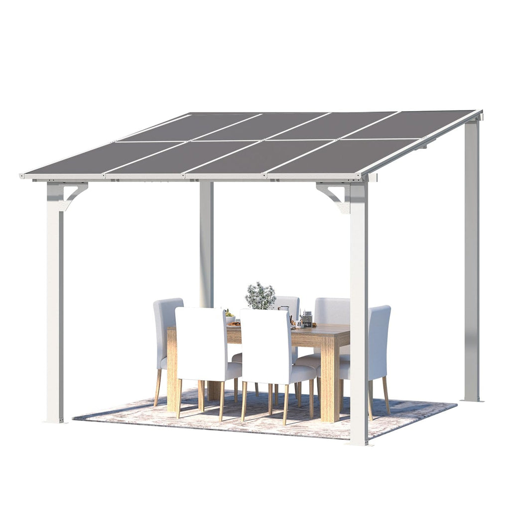 YODOLLA 8' x 8' Lean to Gazebo Pergola for Patio, White