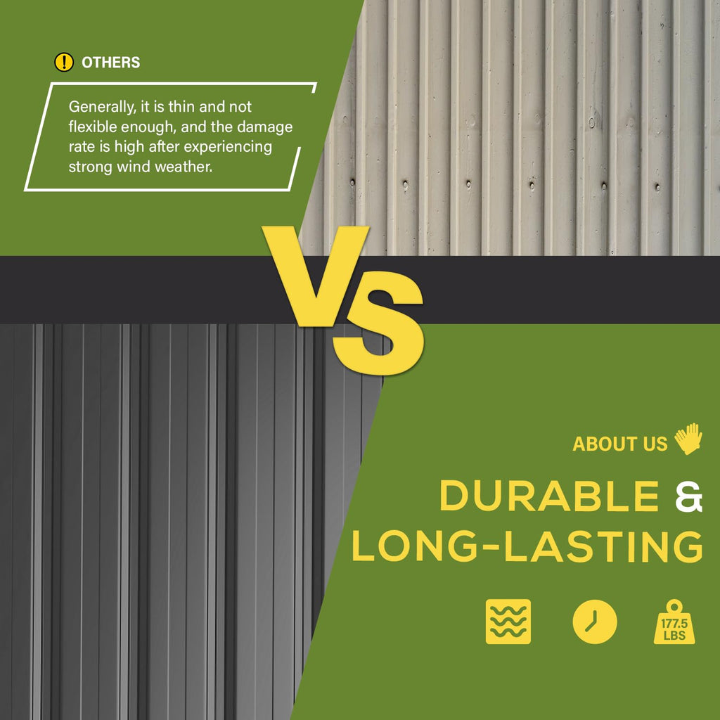 YODOLLA 12' x 14' Outdoor Storage Shed with Sliding Door