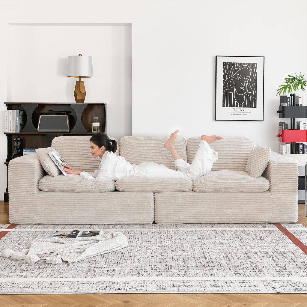 YODOLLA 110" Oversized Sofa Cloud Boneless Couch