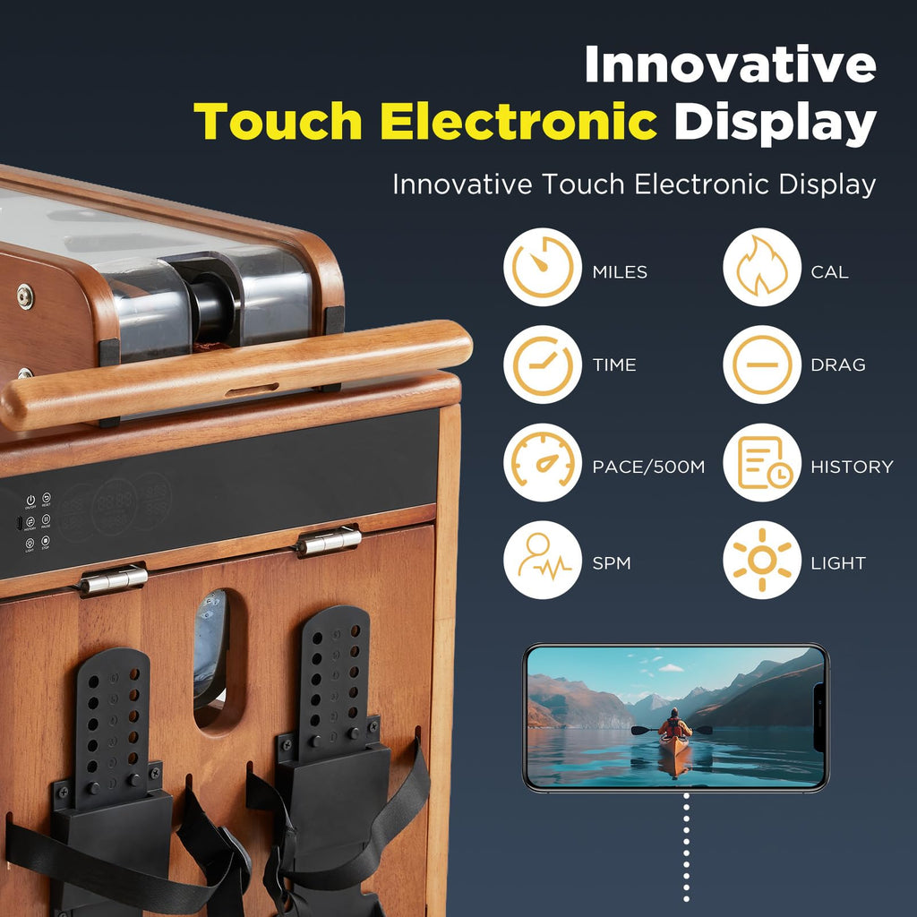 YODOLLA Water Rowing Machine Dual Resistance Drawer Rower