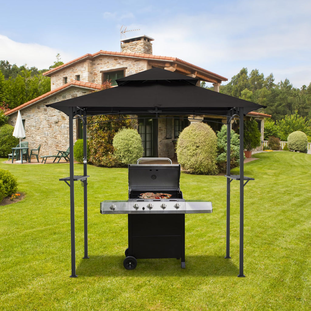 YODOLLA 8' x 5' Grill Gazebo, Grill Canopy, Black
