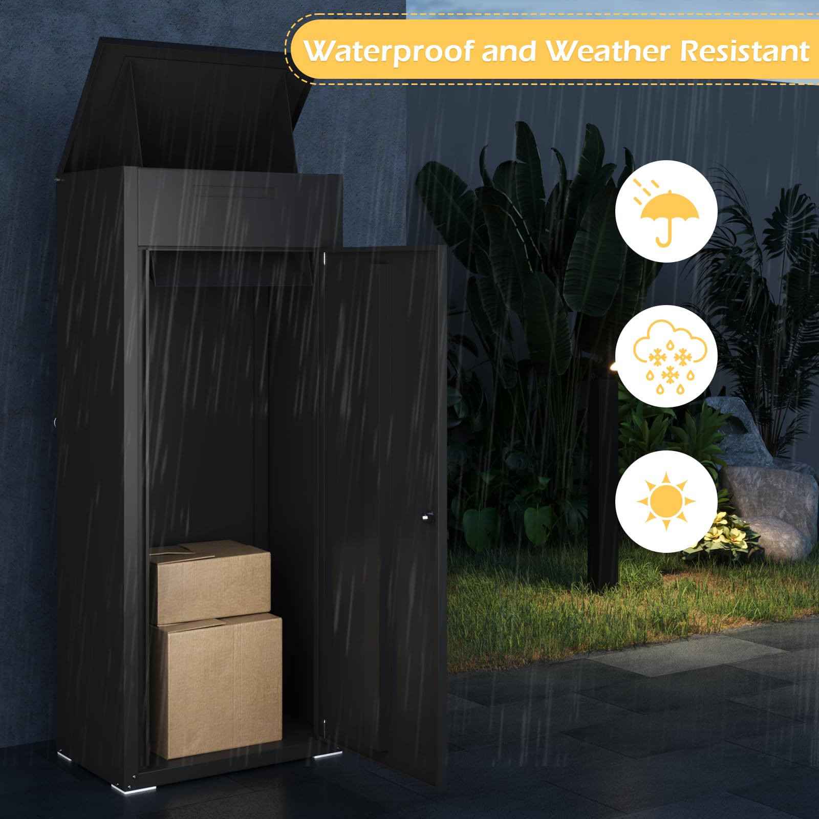 YODOLLA Package Delivery Box for Outside, Black (47.2"x17.7"x19.7")best