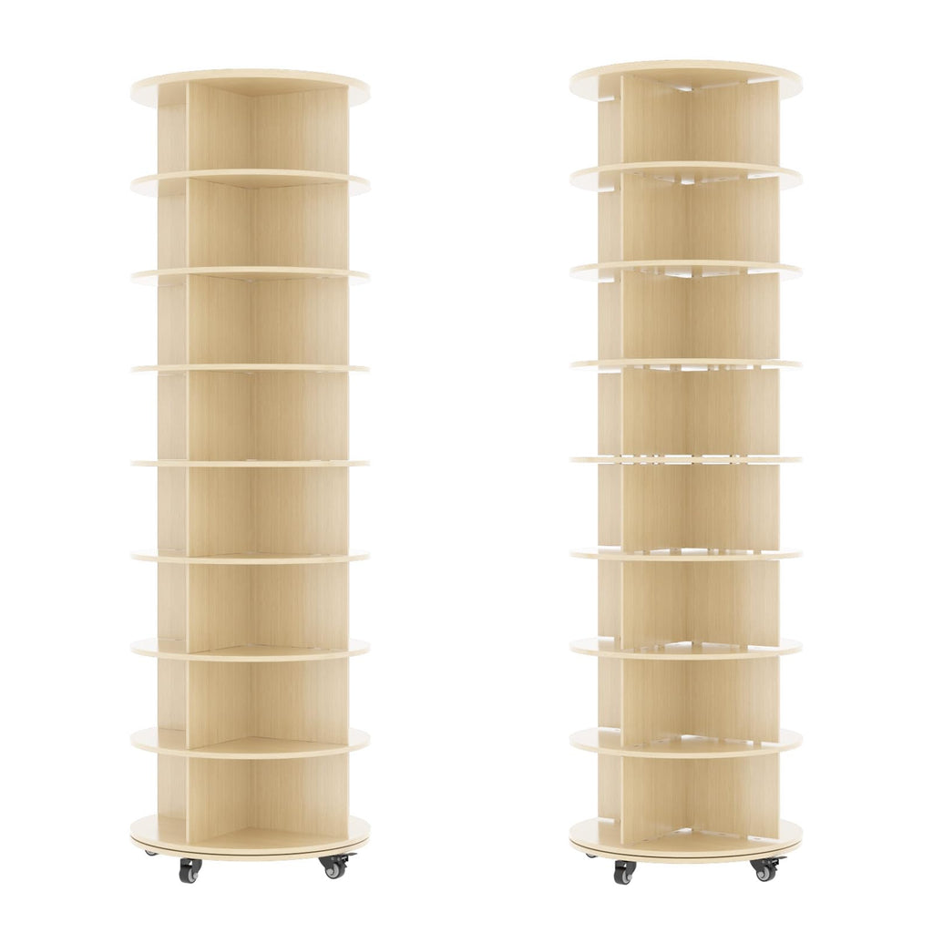 YODOLLA 8 Tier Rotating Shoe Rack Shoe Tower Organizer, Beigebest