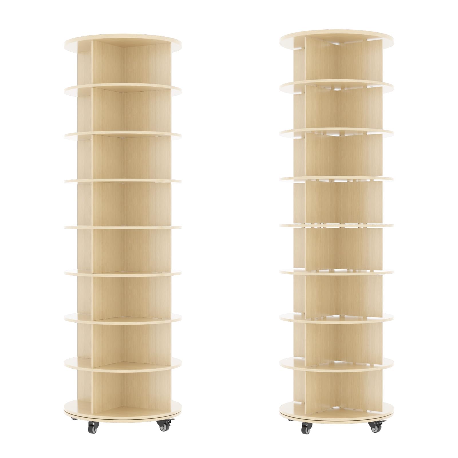 YODOLLA 8 Tier Rotating Shoe Rack Shoe Tower Organizer, Beigebest