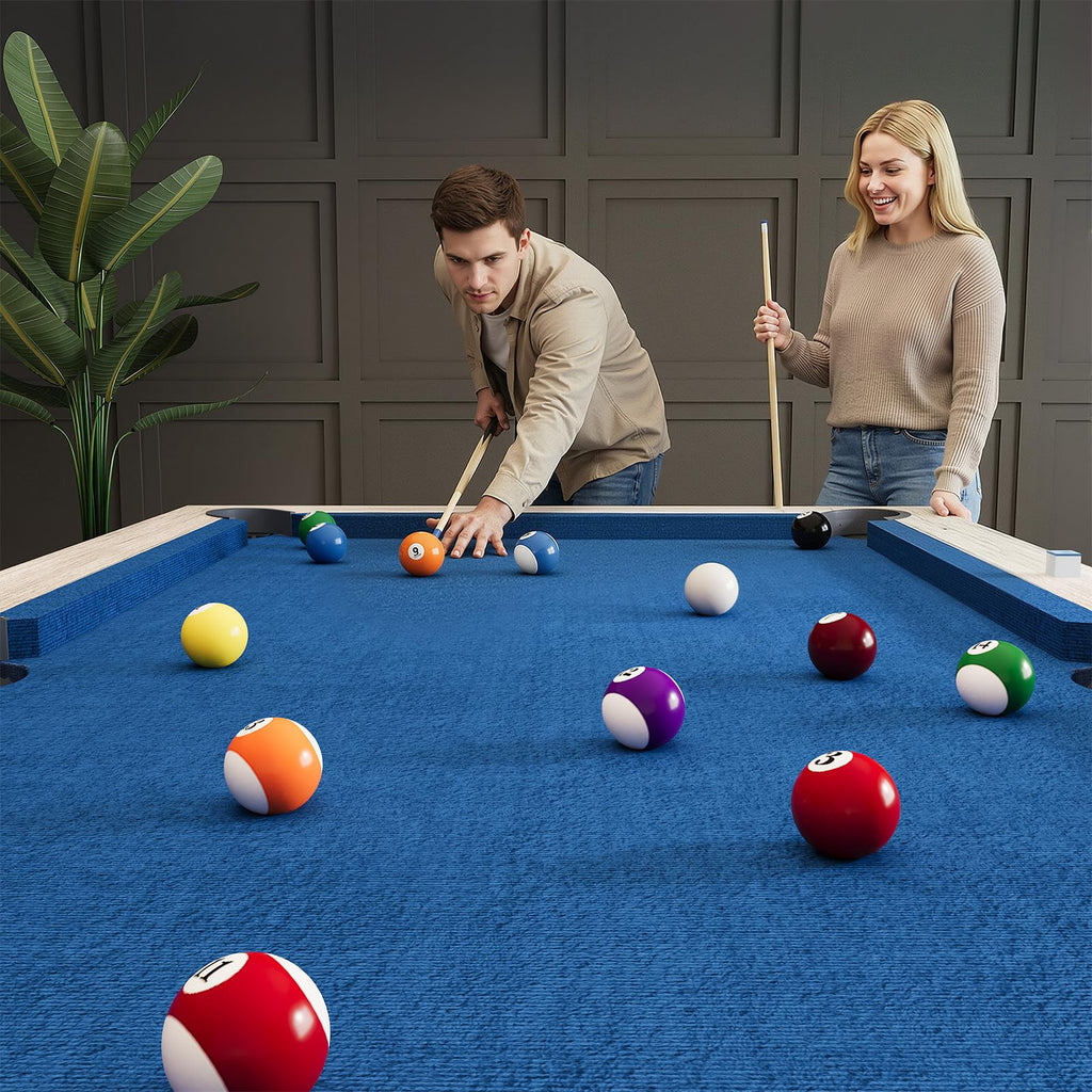 YODOLLA 7FT Pool Table with Wood Finish Billiard Tables with Cue Sticks Balls