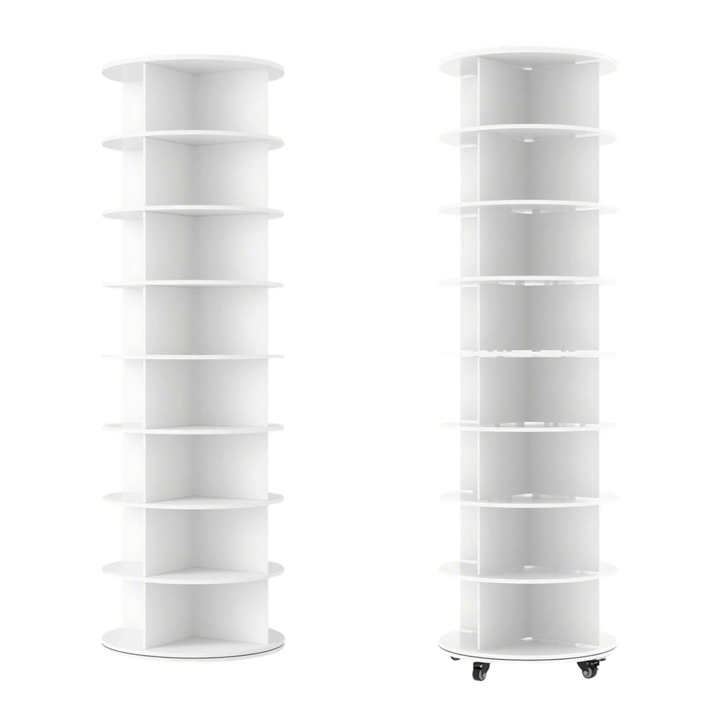 YODOLLA 8 Tier Rotating Shoe Rack Shoe Tower Organizer, Whitebest