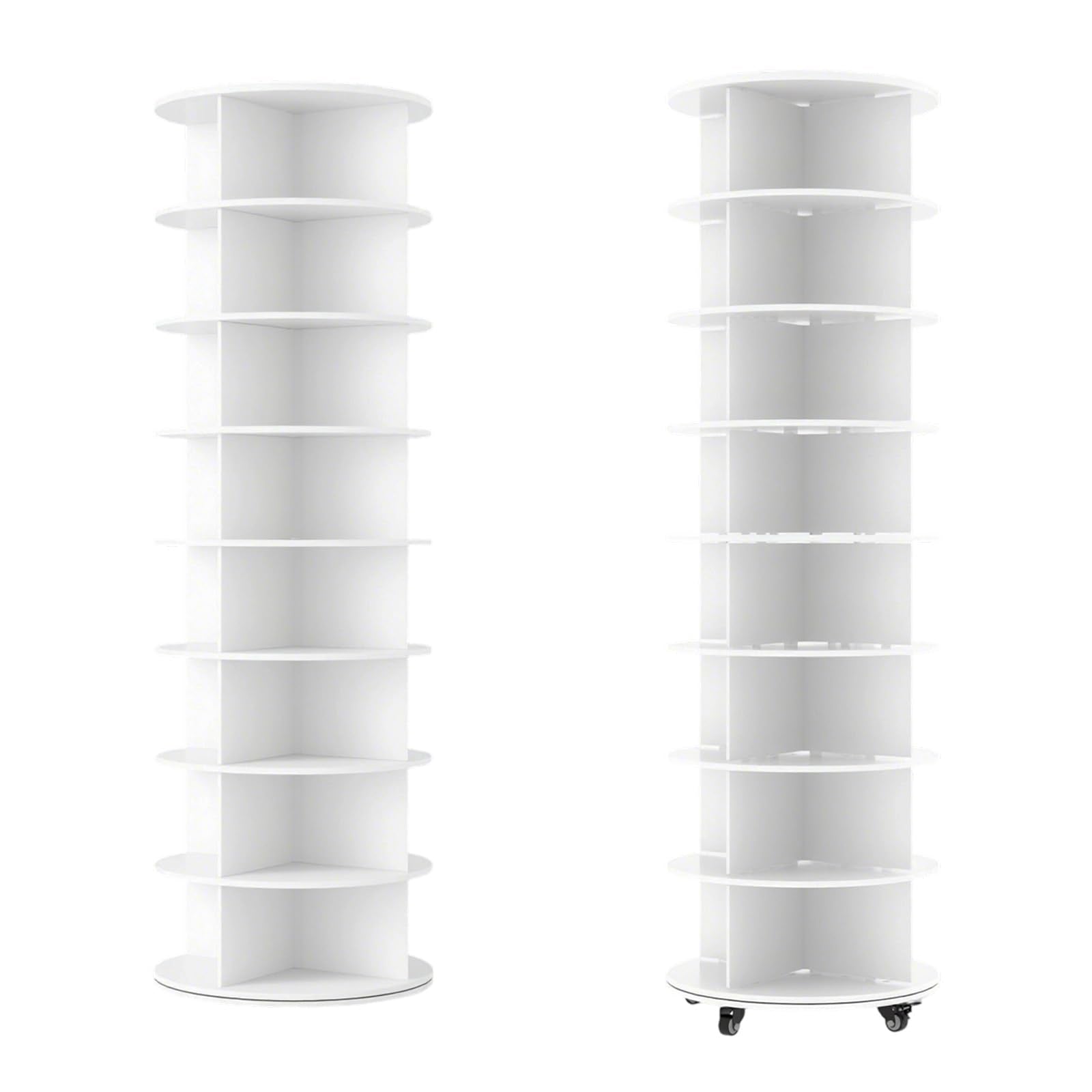 YODOLLA 8 Tier Rotating Shoe Rack Shoe Tower Organizer, Whitebest
