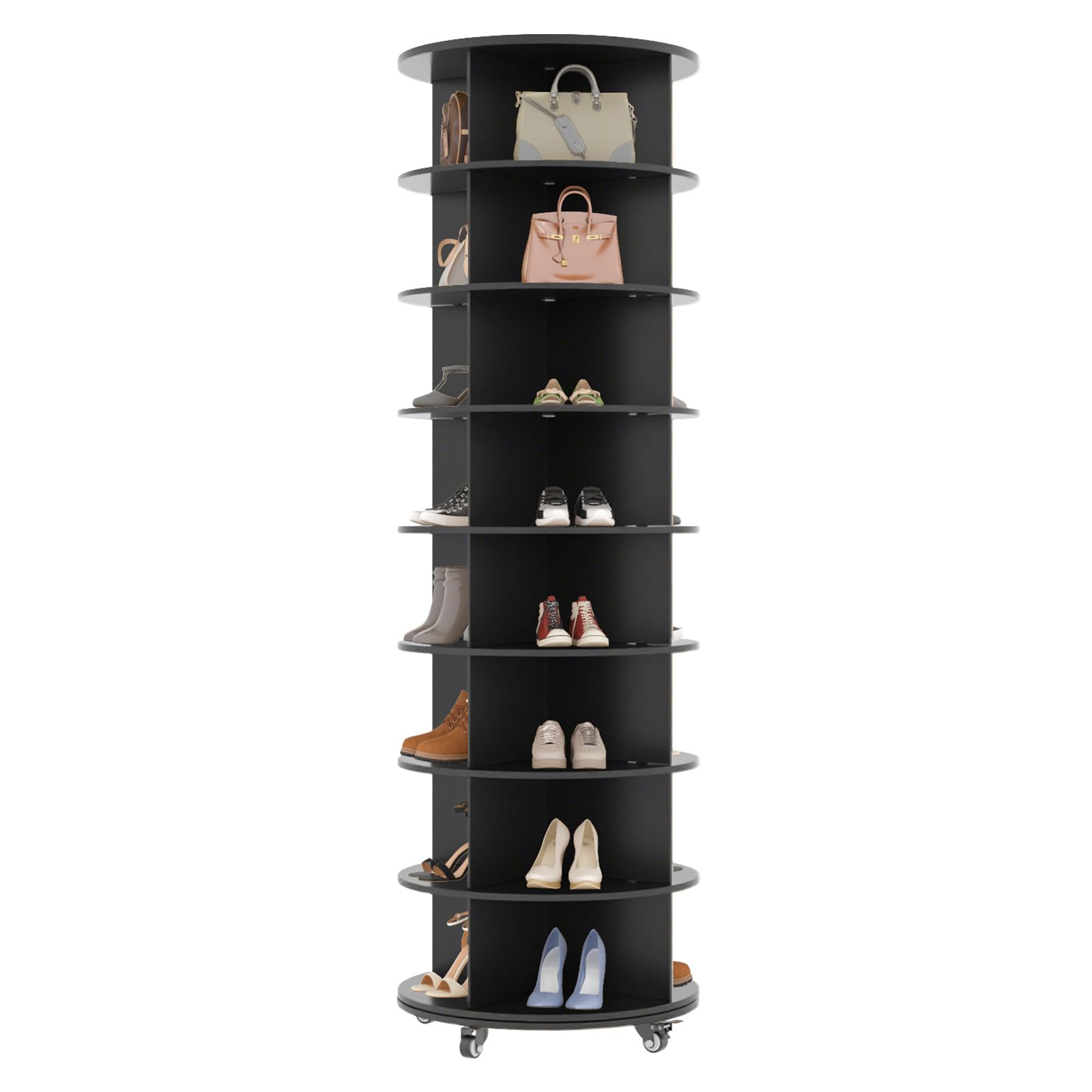 YODOLLA 8 Tier Rotating Shoe Rack Shoe Tower Organizer, Blackbest